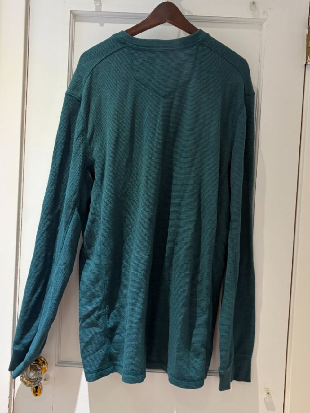 Eddie Bauer Henley Shirt Men's TXL Thermal Green Outdoor Camping - Picture 3 of 9